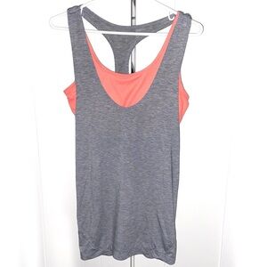 ATHLETA Essence 2 in 1 Coral Heather Tank Top Size Small